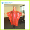 Women′s Orange PE Disposable Rain Poncho Rpe-161